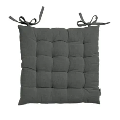 EMINZA Coussin de chaise carré coton (40 x 40 cm) Pixel Gris Anthracite New