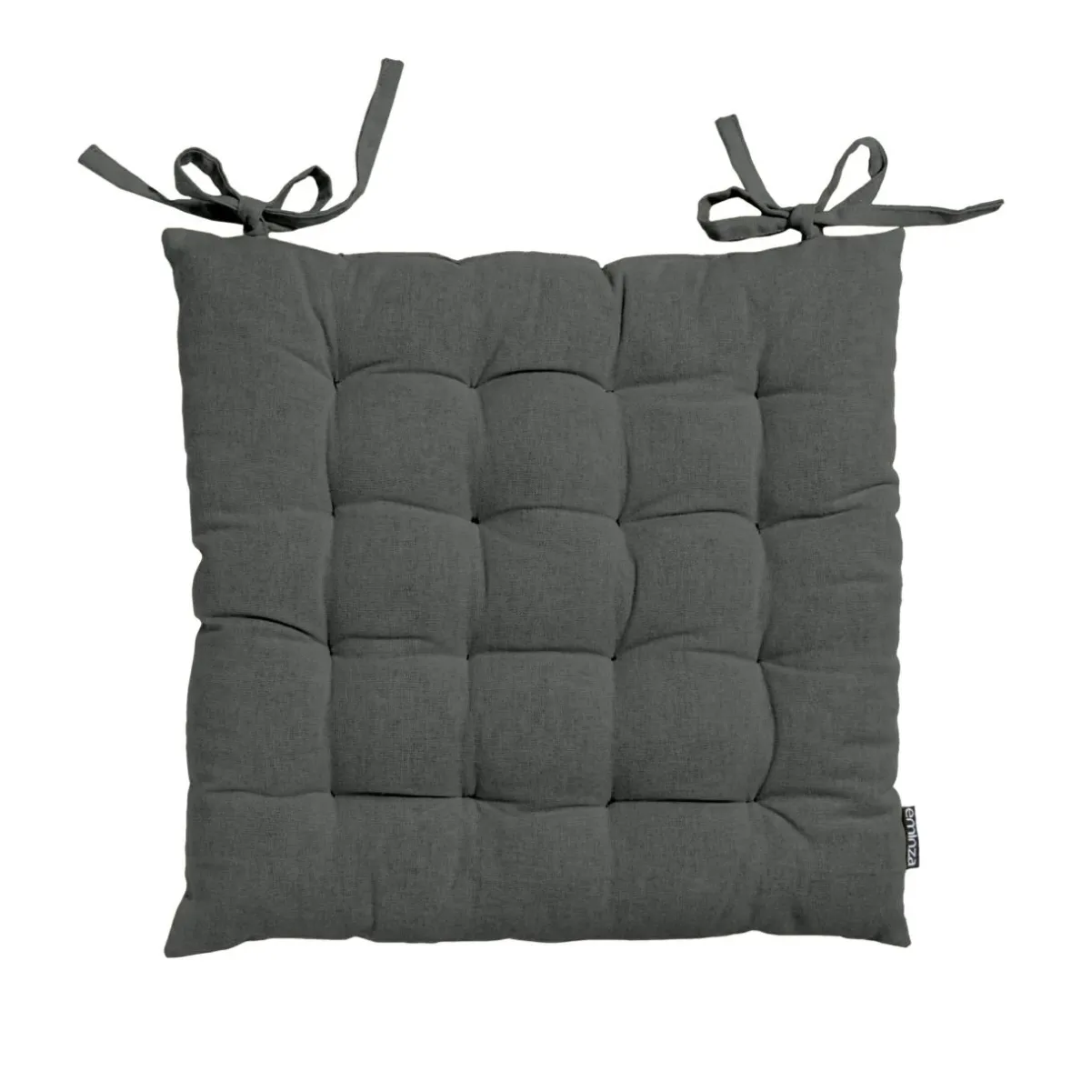 EMINZA Coussin de chaise carré coton (40 x 40 cm) Pixel Gris Anthracite New