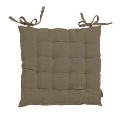 EMINZA Coussin de chaise carré coton (40 x 40 cm) Pixel Taupe