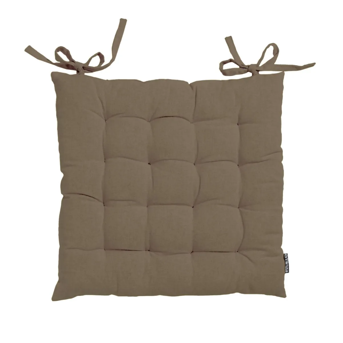 EMINZA Coussin de chaise carré coton (40 x 40 cm) Pixel Taupe