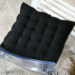 STOF Coussin de chaise carré coton (38 x 38 cm) Helios Noir Outlet