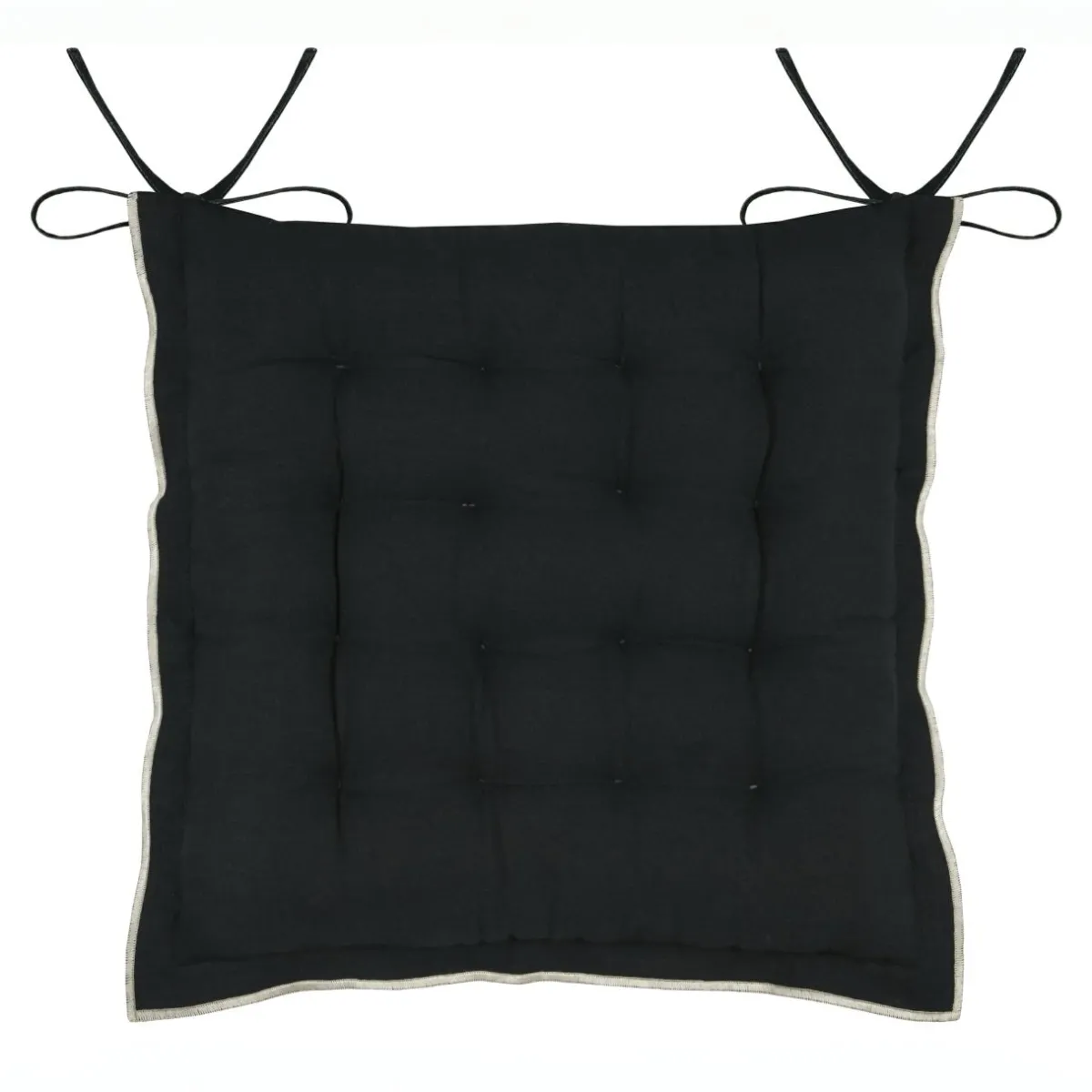 STOF Coussin de chaise carré coton (38 x 38 cm) Helios Noir Outlet