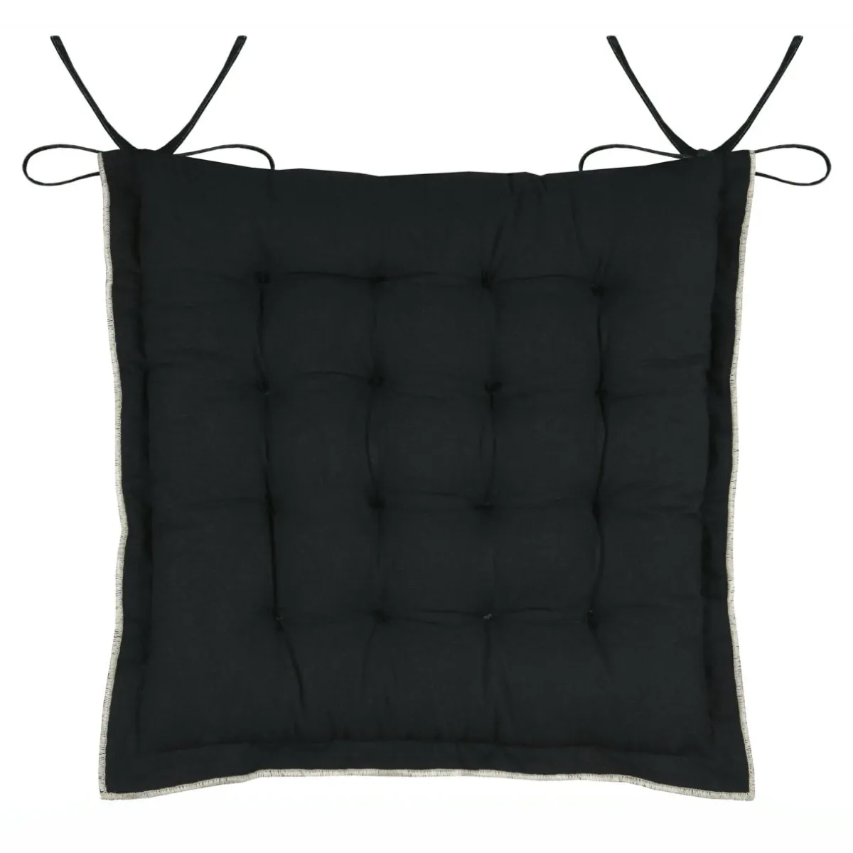 STOF Coussin de chaise carré coton (38 x 38 cm) Helios Noir Outlet