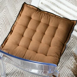 STOF Coussin de chaise carré coton (38 x 38 cm) Helios Camel Online