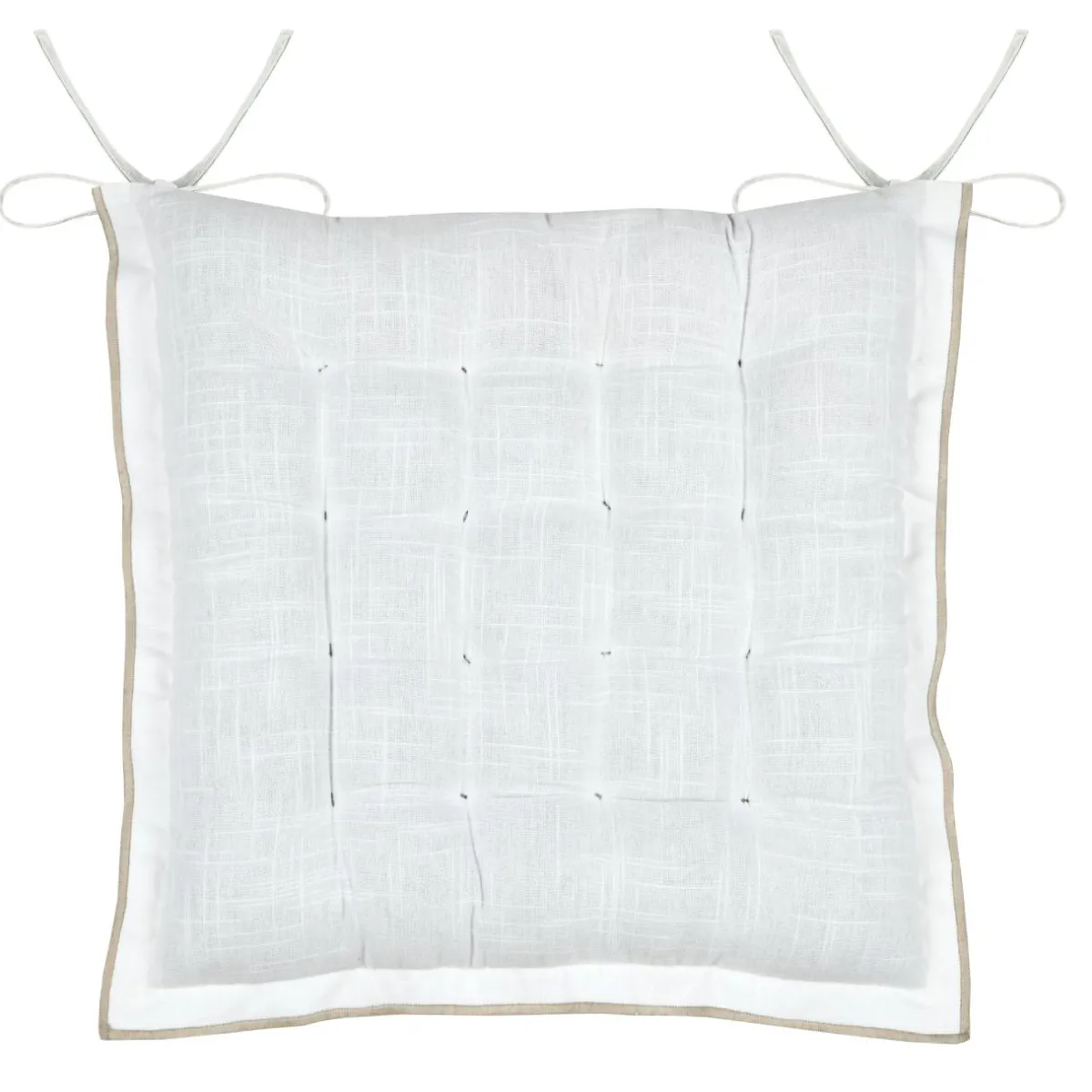 STOF Coussin de chaise carré coton (38 x 38 cm) Helios Blanc New