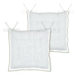 STOF Coussin de chaise carré coton (38 x 38 cm) Helios Blanc New