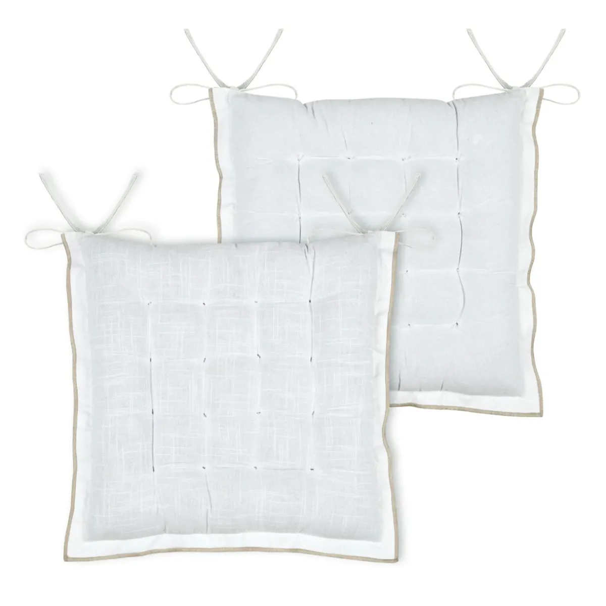 STOF Coussin de chaise carré coton (38 x 38 cm) Helios Blanc New