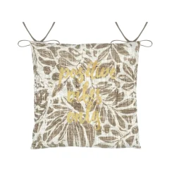 STOF Coussin de chaise carré coton (38 x 38 cm) Hemera Taupe New