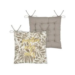 STOF Coussin de chaise carré coton (38 x 38 cm) Hemera Taupe New