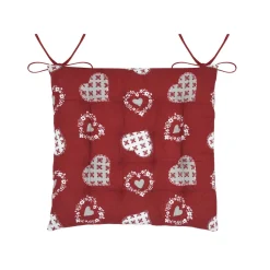 STOF Coussin de chaise carré coton (40 x 40 cm) Ornon Rouge Outlet
