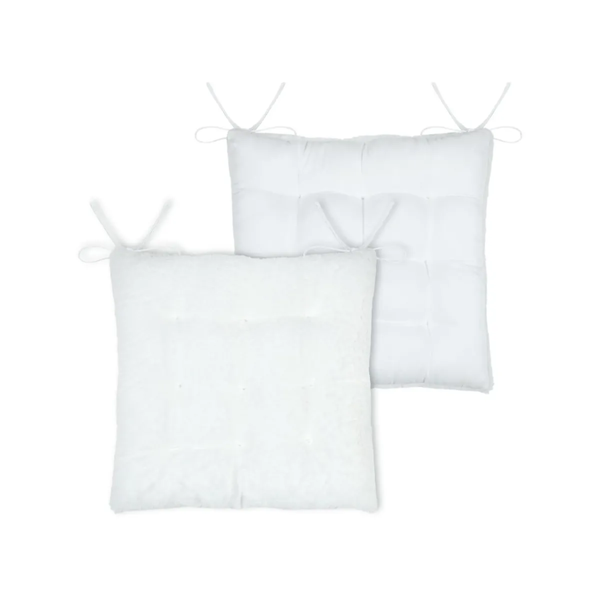 STOF Coussin de chaise carré fausse fourrure (40 x 40 cm) Asgard Blanc Hot