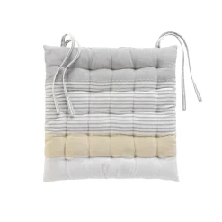 douceur d'intu017drieur Coussin de chaise carré polycoton (38 x 38 cm) Iliade Gris New