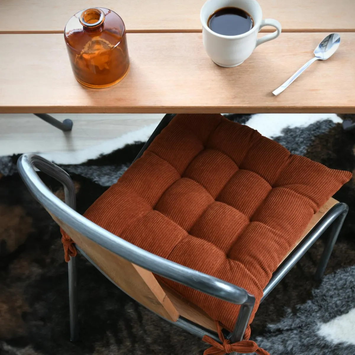 STOF Coussin de chaise carré velours (38 x 38 cm) Dandy Terracotta Sale