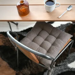 STOF Coussin de chaise carré velours (38 x 38 cm) Dandy Taupe