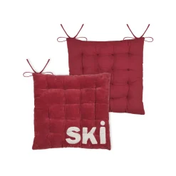 STOF Coussin de chaise carré velours (38 x 38 cm) Chamonix Rouge Online