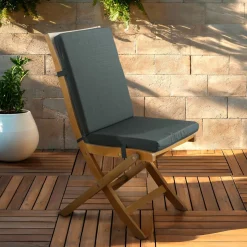 EMINZA Coussin de chaise extérieur avec dossier (90 x 40 cm) Sunset Gris Anthracite