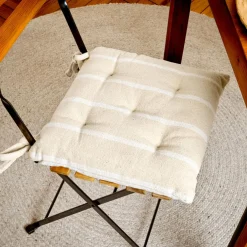 EMINZA Coussin de chaise extérieur toile de coton (40 x 40 cm) Ocealys Blanc Online