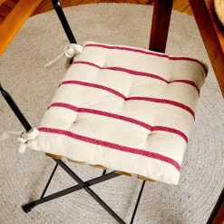 EMINZA Coussin de chaise extérieur toile de coton (40 x 40 cm) Ocealys Rouge Sale