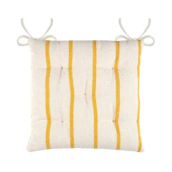 EMINZA Coussin de chaise extérieur toile de coton (40 x 40 cm) Ocealys Jaune moutarde Clearance