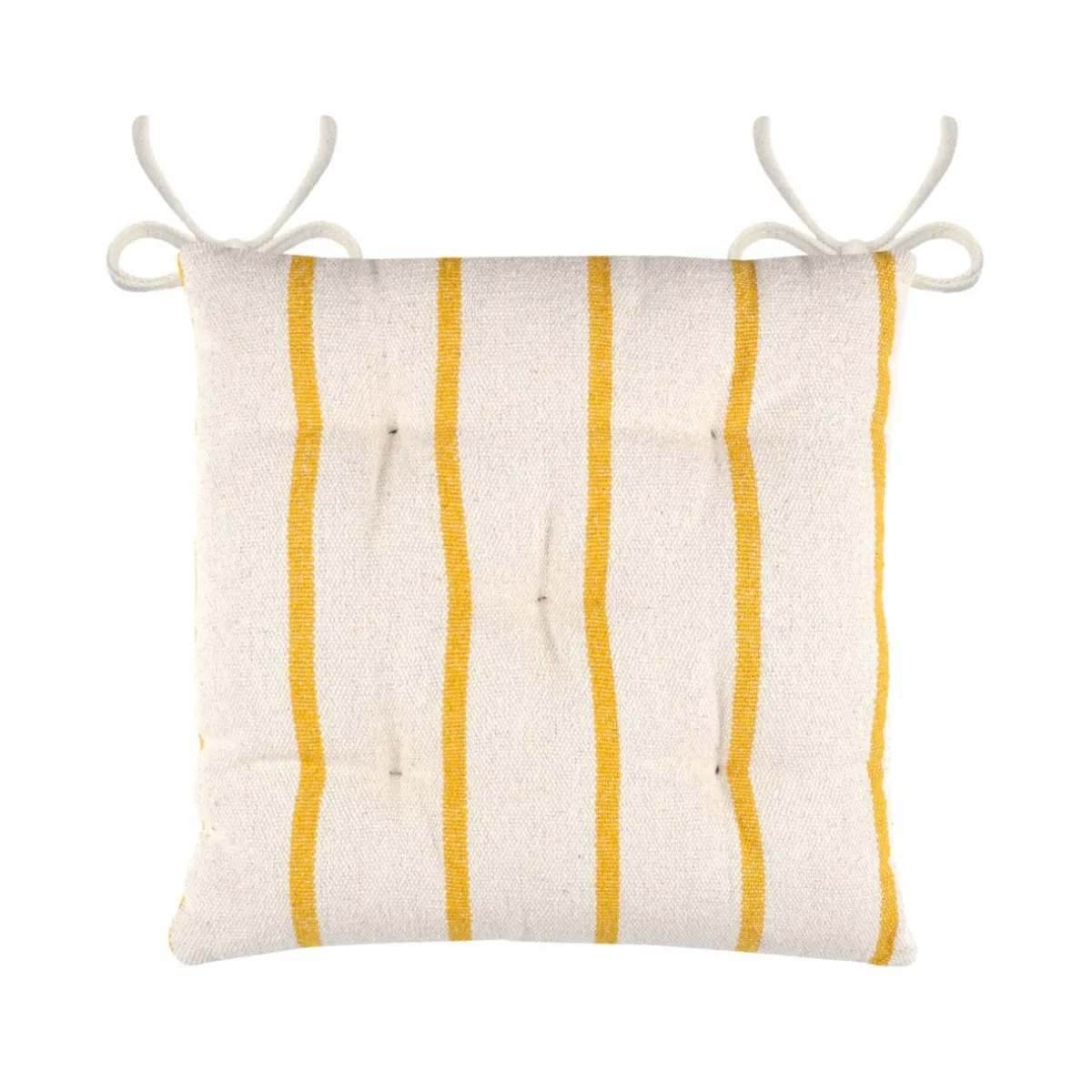 EMINZA Coussin de chaise extérieur toile de coton (40 x 40 cm) Ocealys Jaune moutarde Clearance