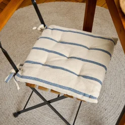EMINZA Coussin de chaise extérieur toile de coton (40 x 40 cm) Ocealys Bleu marine Discount