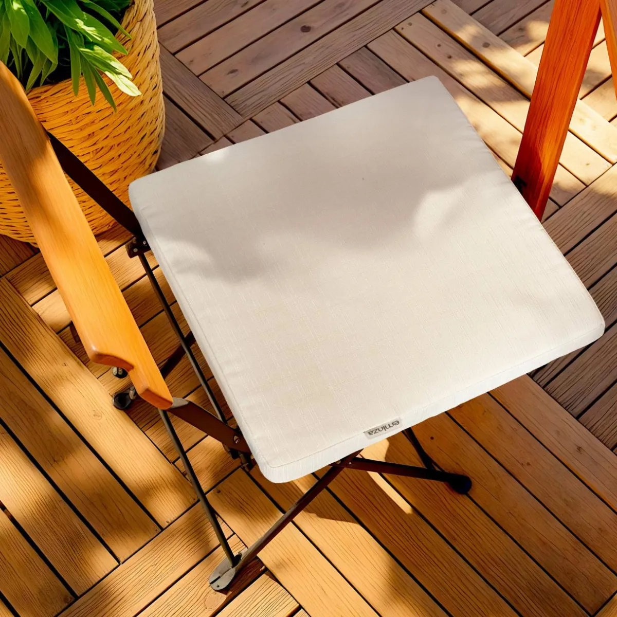 EMINZA Coussin de chaise extérieur carré (40 x 40 cm) Sunset Ecru Online