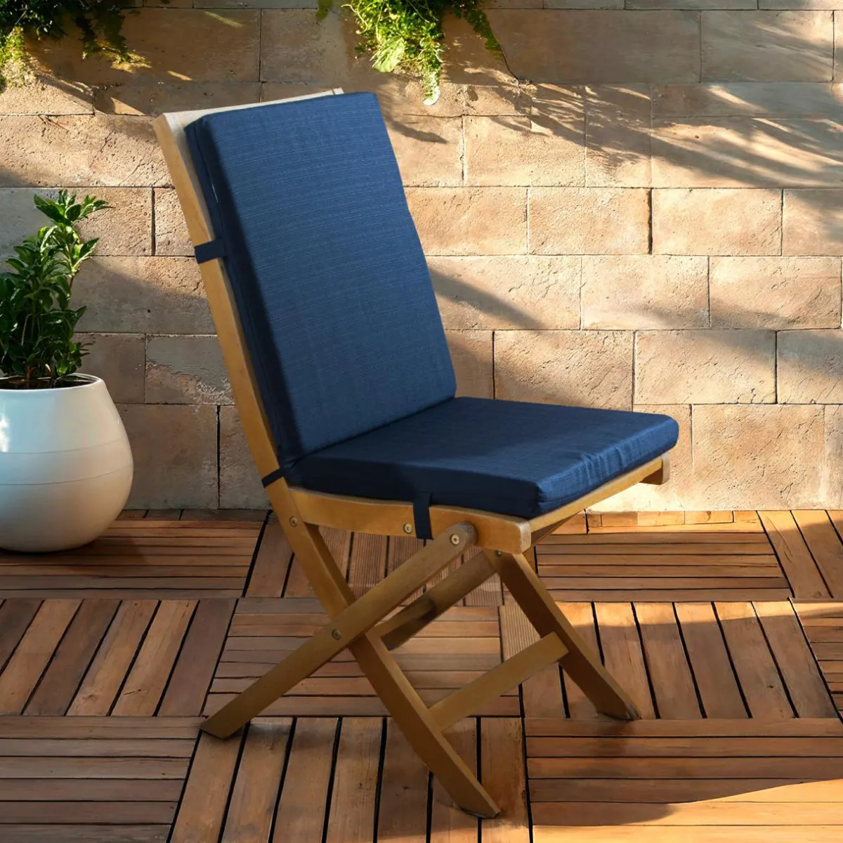EMINZA Coussin de chaise extérieur avec dossier (90 x 40 cm) Sunset Bleu nuit Hot