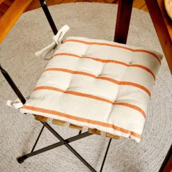 EMINZA Coussin de chaise extérieur toile de coton (40 x 40 cm) Ocealys Corail Orange Sale