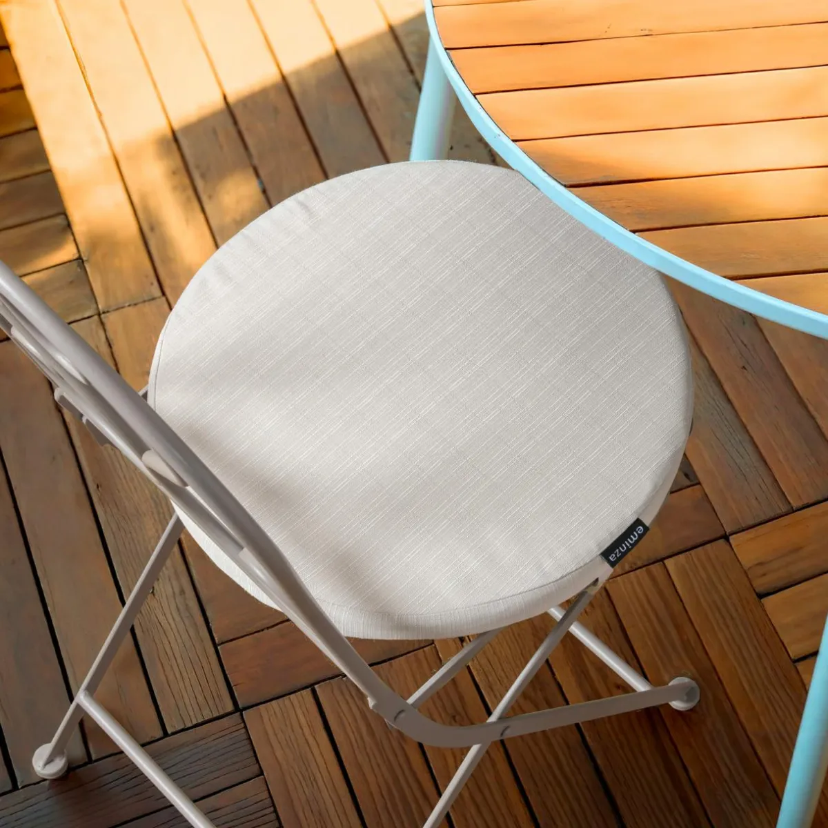 EMINZA Coussin de chaise extérieur rond (40 cm) Sunset Ecru Discount