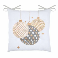 STOF Coussin de chaise Noël carré (38 x 38 cm) Sibérie Blanc Outlet