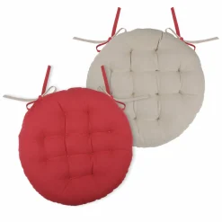 LOVELY CASA Coussin de chaise rond (38 cm) Duo Rouge Online