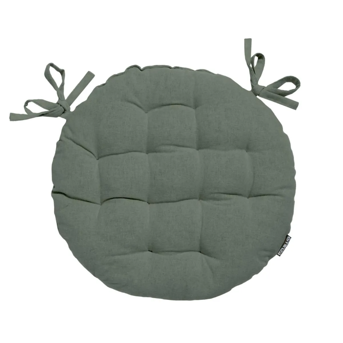 EMINZA Coussin de chaise rond coton (40 cm) Pixel Vert kaki New