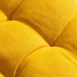 EMINZA Coussin de chaise rond coton (40 cm) Pixel Jaune moutarde Sale