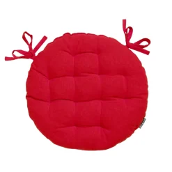 EMINZA Coussin de chaise rond coton (40 cm) Pixel Rouge New