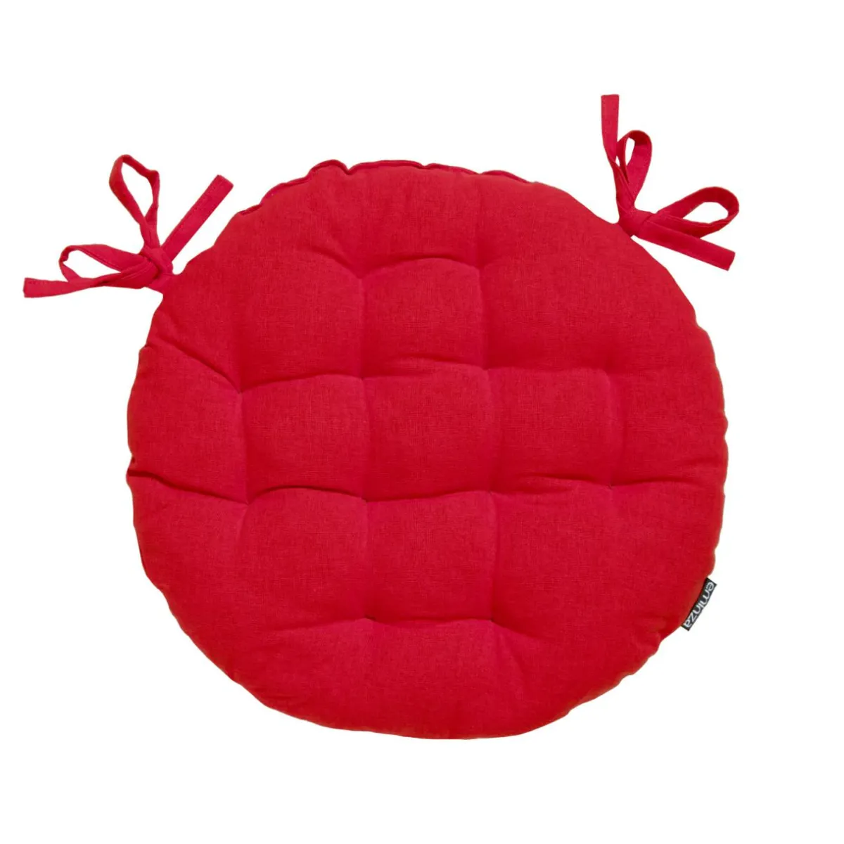 EMINZA Coussin de chaise rond coton (40 cm) Pixel Rouge New