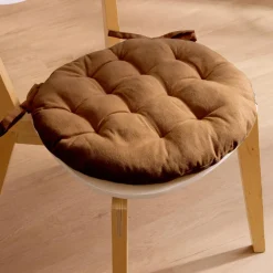 EMINZA Coussin de chaise rond coton (40 cm) Pixel Camel Online