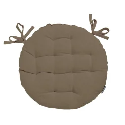 EMINZA Coussin de chaise rond coton (40 cm) Pixel Taupe