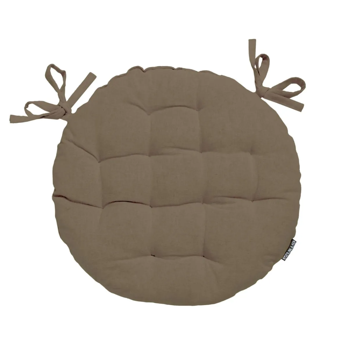EMINZA Coussin de chaise rond coton (40 cm) Pixel Taupe