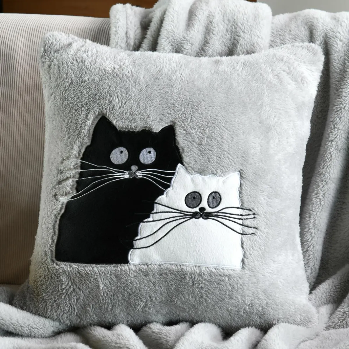 STOF Coussin de Noël carré (45 cm) Douillet Gris