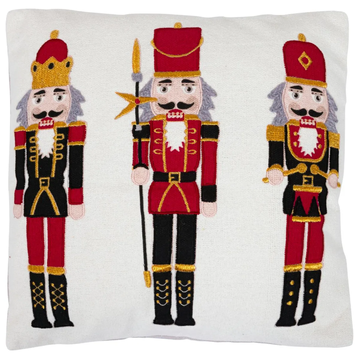 JJA Coussin de Noël carré (45 x 45 cm) Soldat Casse-noisette Multicolore New