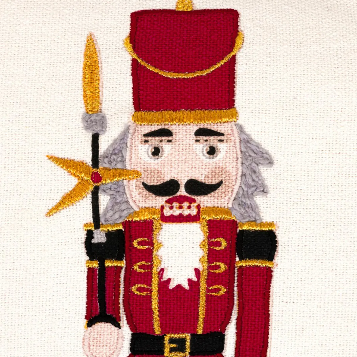 JJA Coussin de Noël carré (45 x 45 cm) Soldat Casse-noisette Multicolore New
