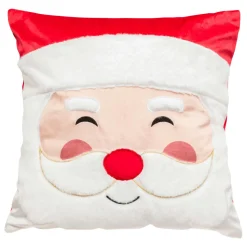 JJA Coussin de Noël carré (40 x 40 cm) Joyeux Papa Noël Blanc et Rouge Clearance