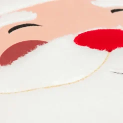 JJA Coussin de Noël carré (40 x 40 cm) Joyeux Papa Noël Blanc et Rouge Clearance