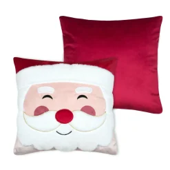 STOF Coussin de Noël carré (45 x 45 cm) Hohoho Joyeux Noël Rouge Sale