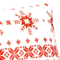 JJA Coussin de Noël carré (40 x 40 cm) Flocons de neige et blanc Rouge Best