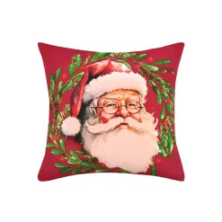 STOF Coussin de Noël carré coton (40 x 40 cm) Père Noël Harold Rouge