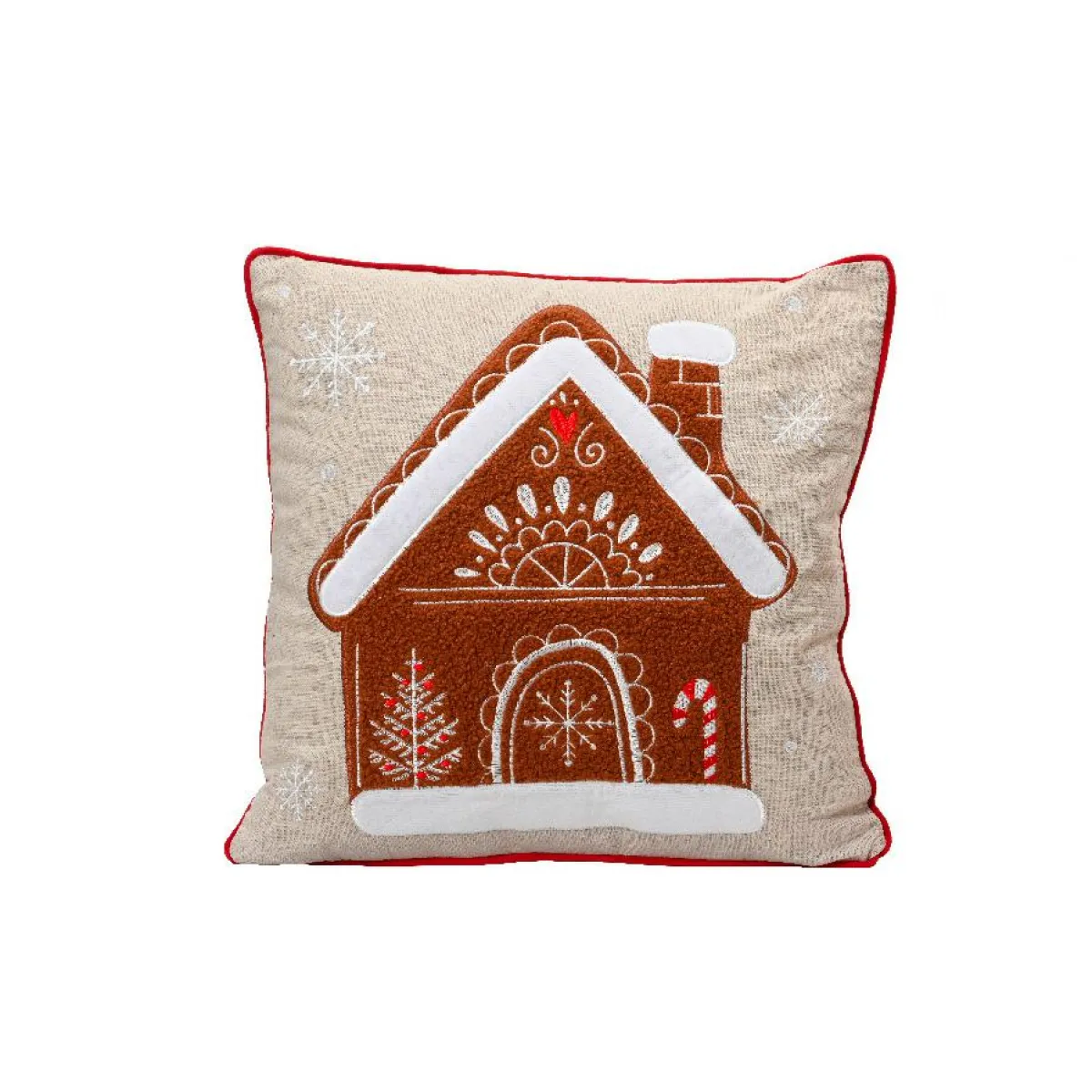 KAEMINGK Coussin de Noël carré coton (45 x 45 cm) Maison Rouge Best