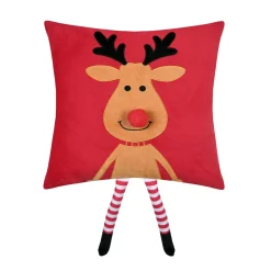 STOF Coussin de Noël carré velours (45 x 45 cm) Edgard Renne Caramel Rouge Discount