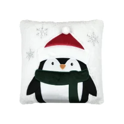 STOF Coussin de Noël carré velours (45 x 45 cm) Edgard Pingouin Blanc Online