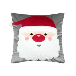 STOF Coussin de Noël carré velours (45 x 45 cm) Edgard Père Noël Gris Sale